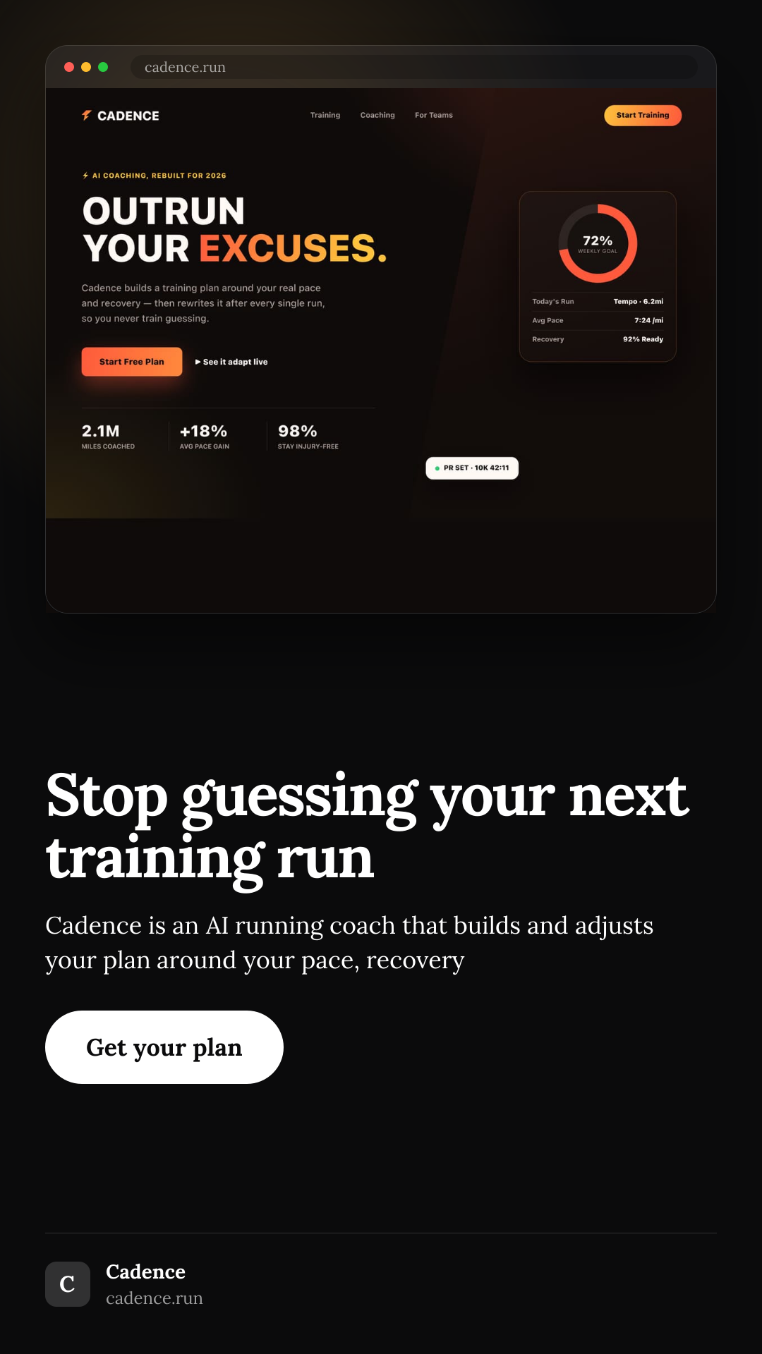 Ad generated from cadence.run