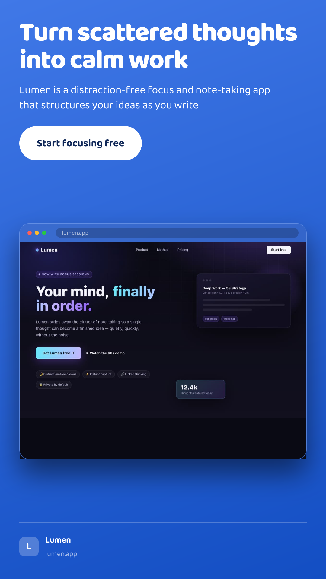 Example ad generated from a website
