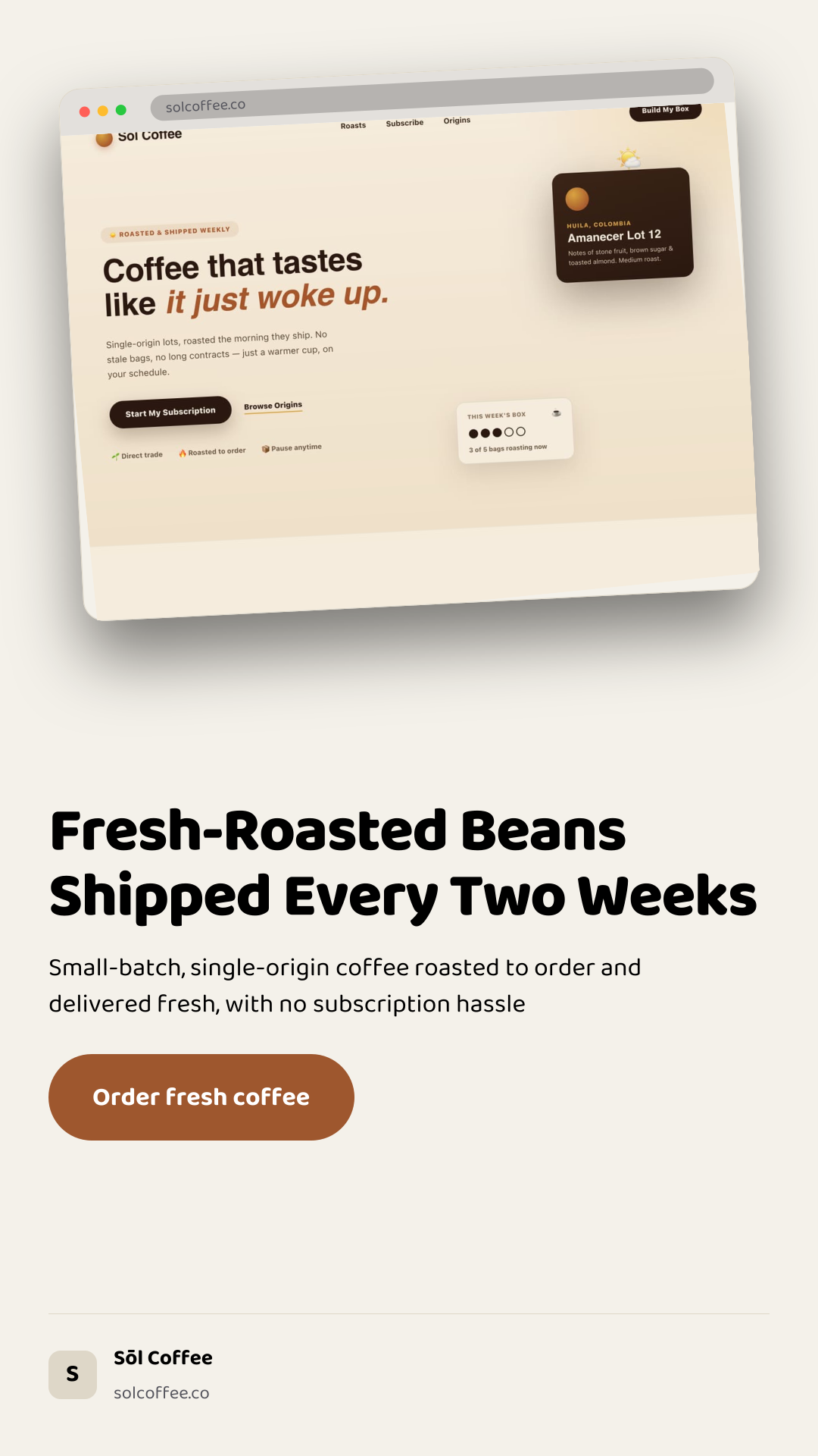 Ad generated from solcoffee.co
